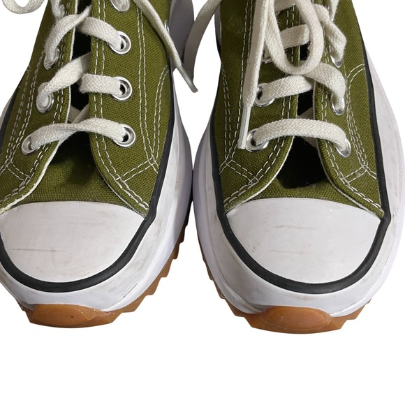 Converse Run Star Hike Low Platform Sneakers Dark Moss Green Wms 8 Mens 6.5 NEW - Picture 3 of 10